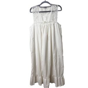 Vintage Gilead White Lace Nightgown Cottagecore Prairie Nightdress USA Made | L